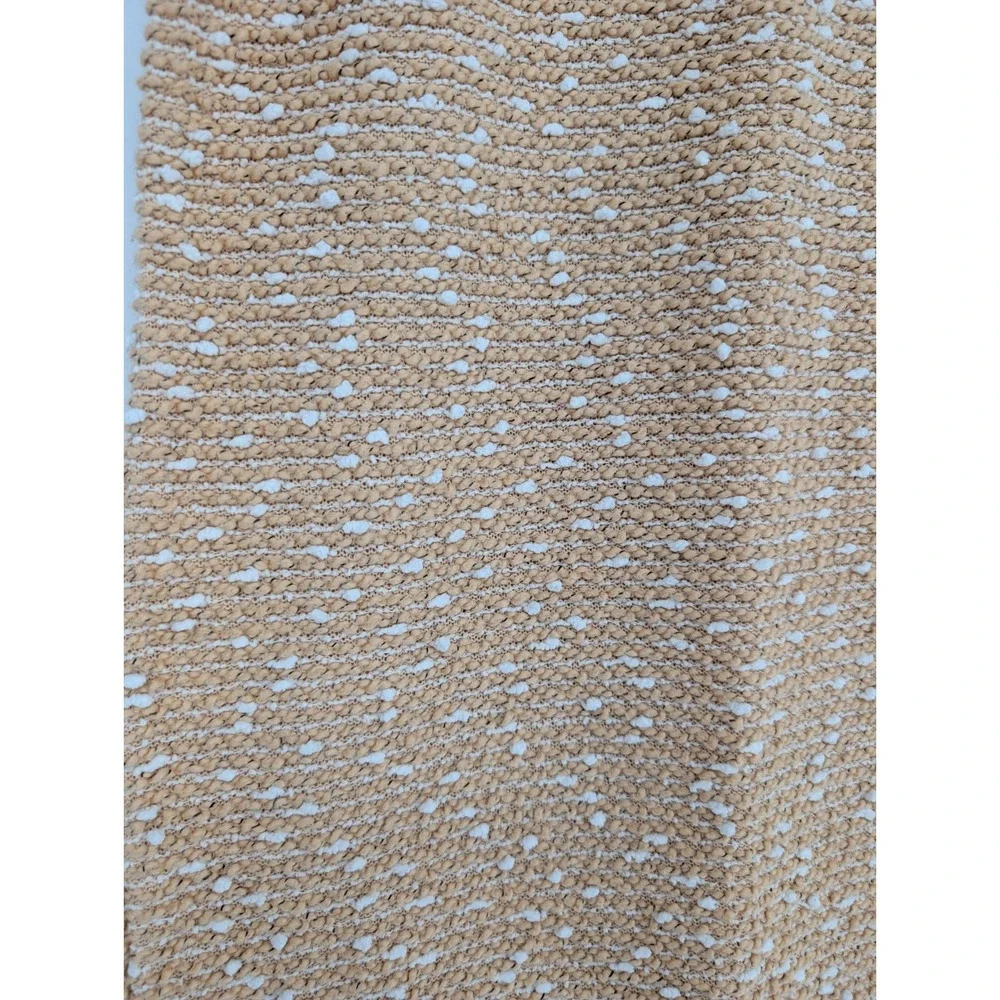 Sabo Khaki White Slub‎ Knit Boucle Midi Skirt XS Neutral Resort Chic Lounge